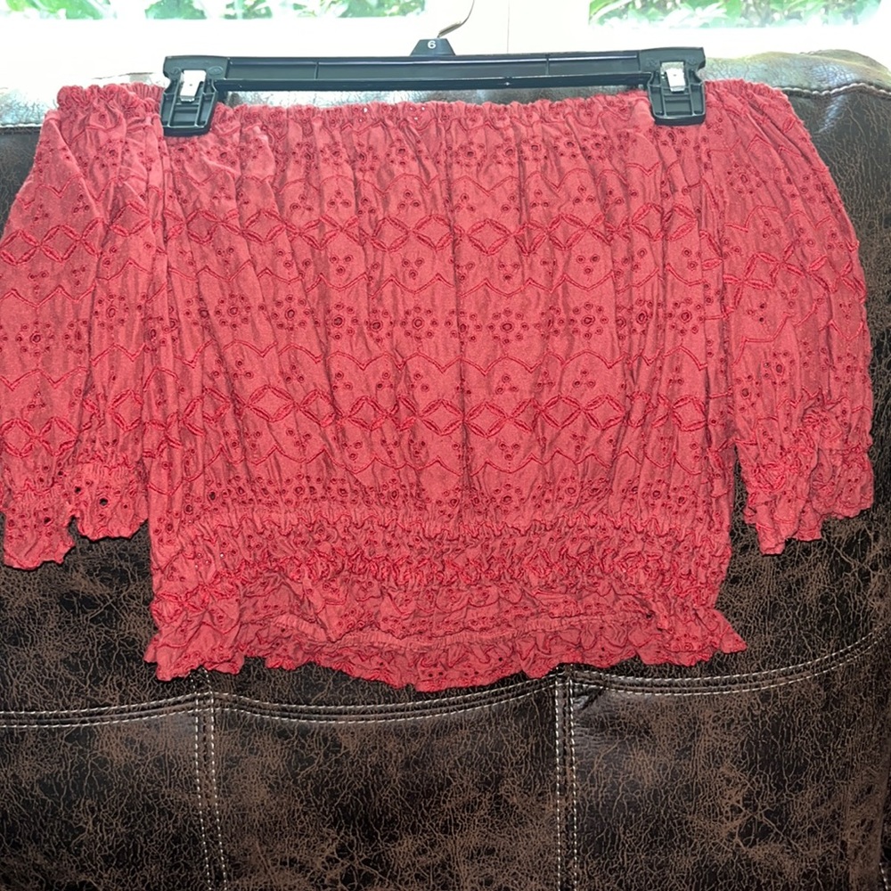 American Eagle Ruffle Crop Top